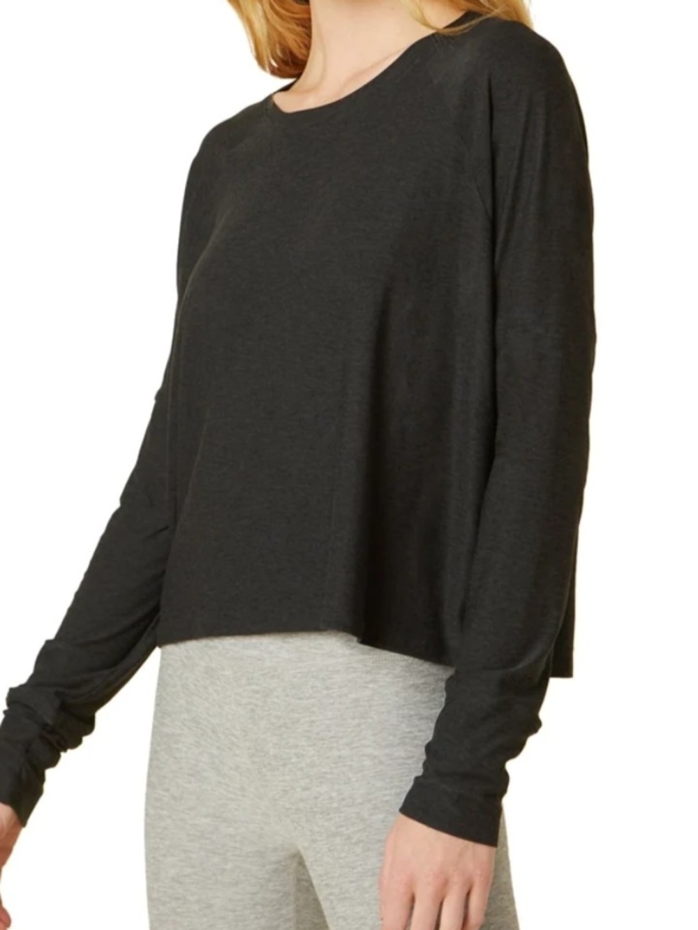 Beyond Yoga Black Long Sleeve Crewneck Tee